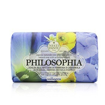 Nesti Dante Sapone Naturale Philosophia - Collagene - Azalea Blu, Nettare di Ambrosia e Starfruit Con Collagene Vegetale e Ginseng