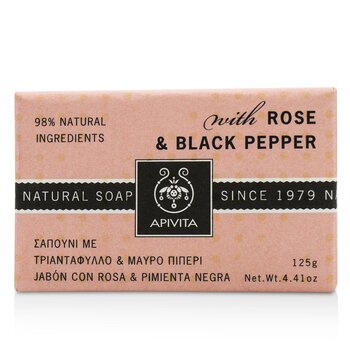 Apivita Sapone Naturale Con Rosa E Pepe Nero