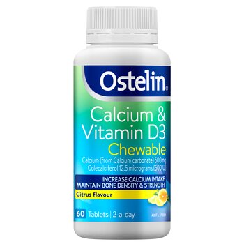 Ostelin [Agente di vendita autorizzato] Ostelin Calcio e vitamina D masticabili - 60 Compresse